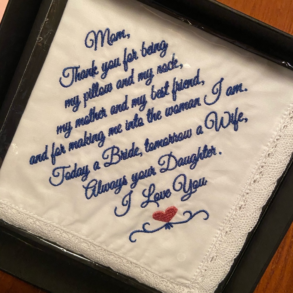 Handkerchief for mother from bride